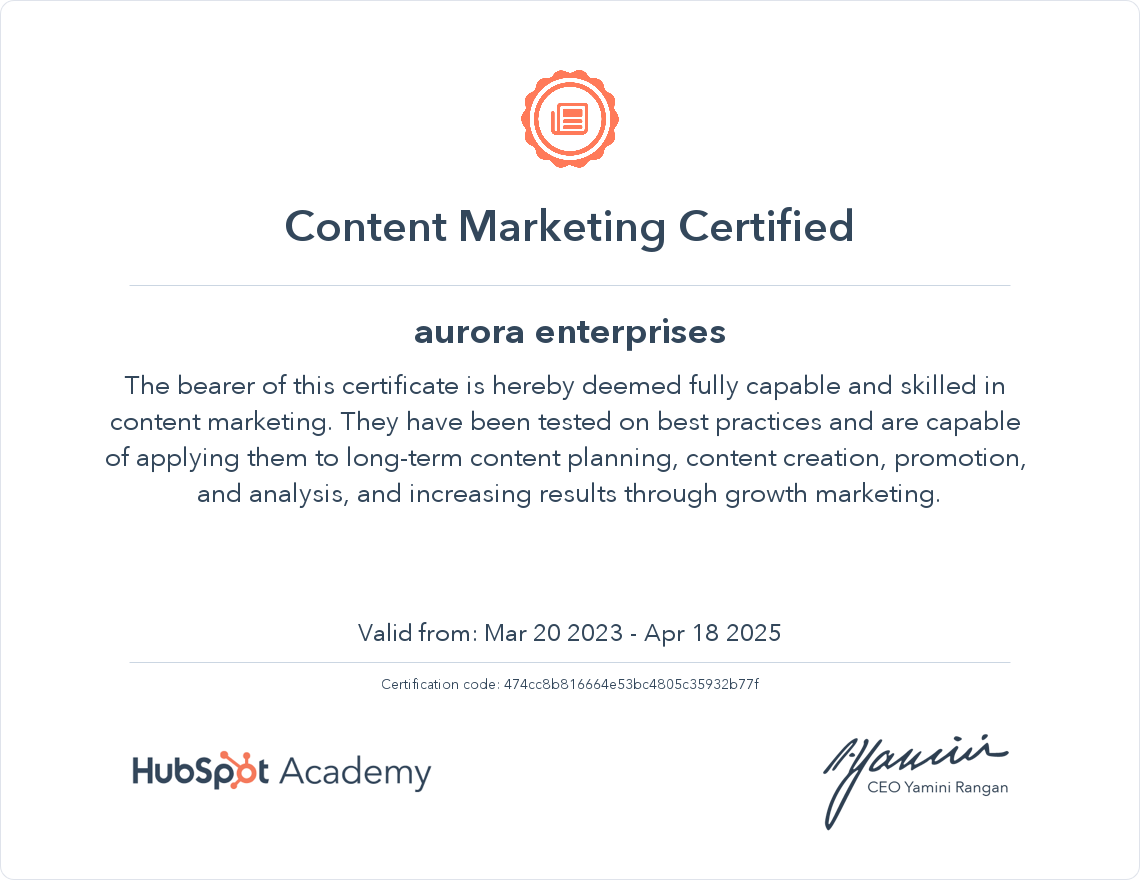 Content Marketing Certified