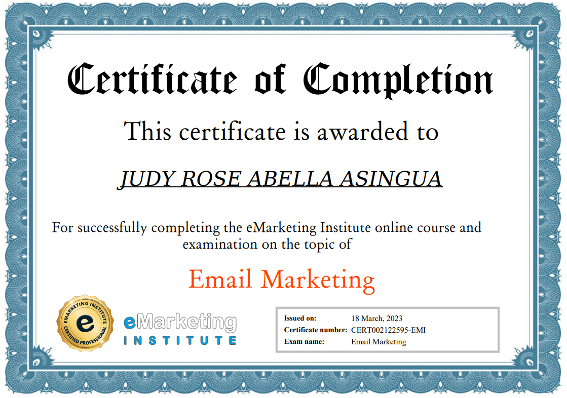 Email Marketing Certificate