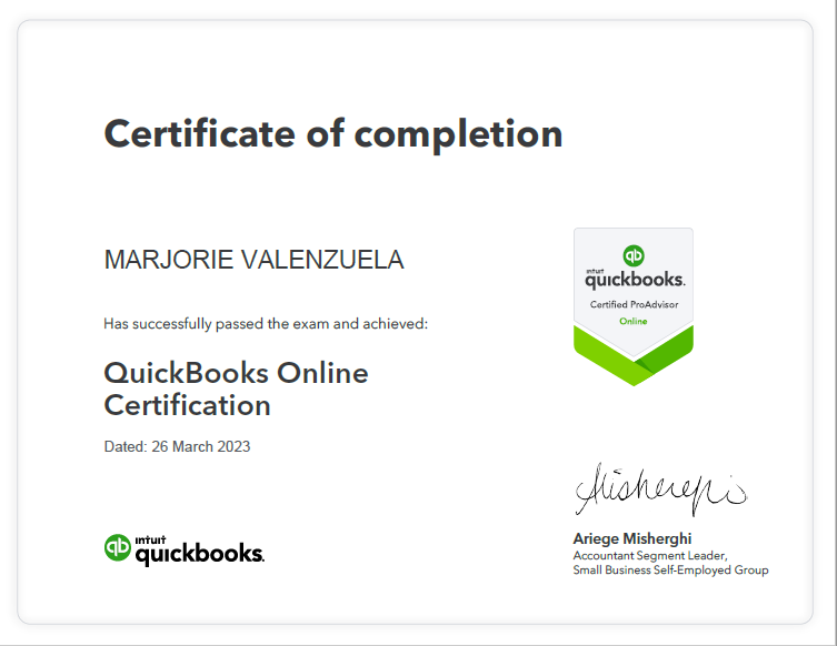 Quickbooks Online Certification