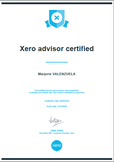 Xero Advisor Certified