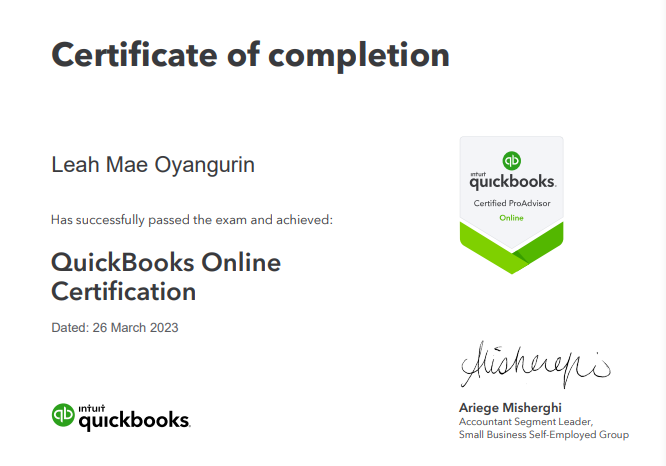 Quickbooks Cert