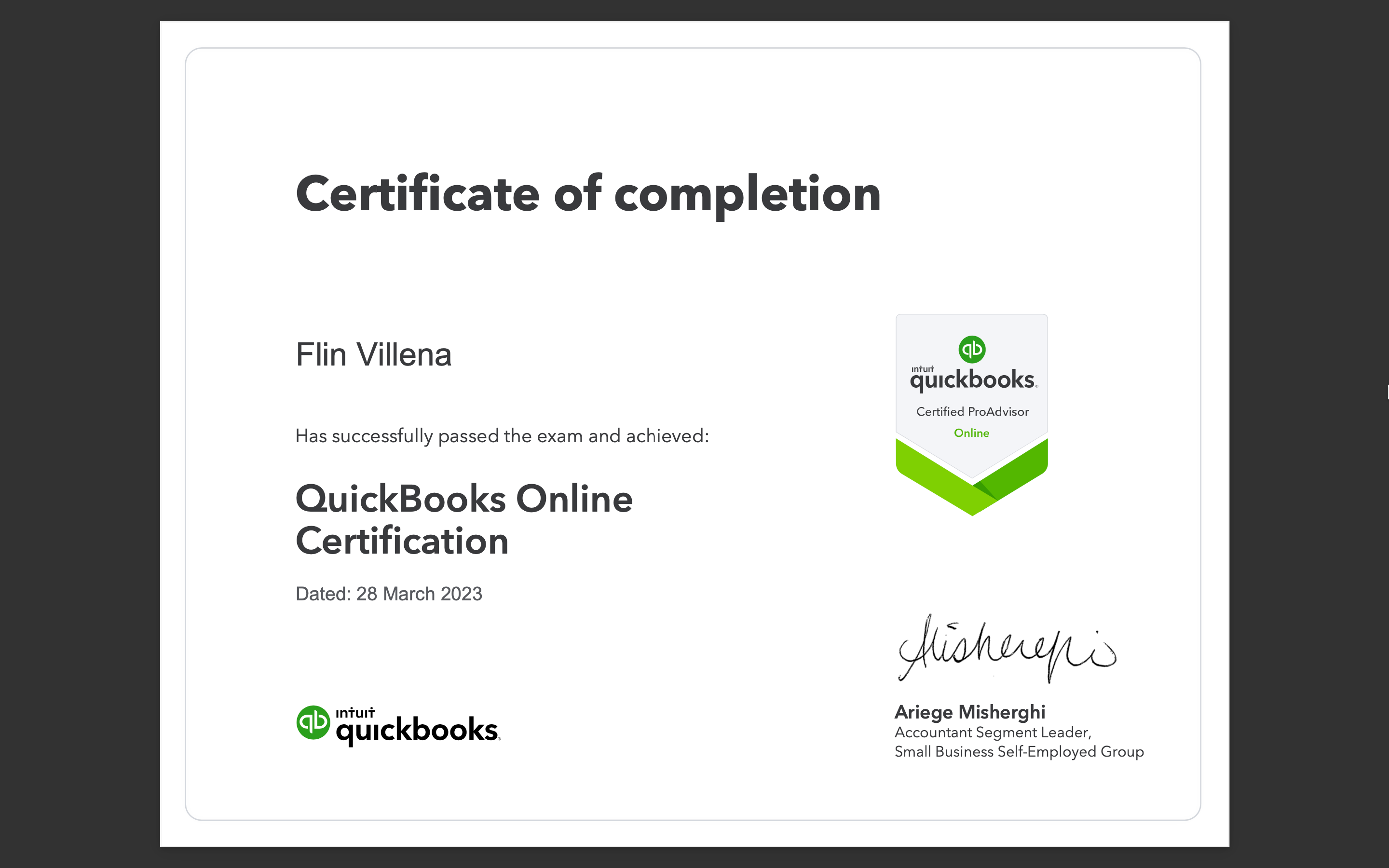 QuickBooks Online Certification