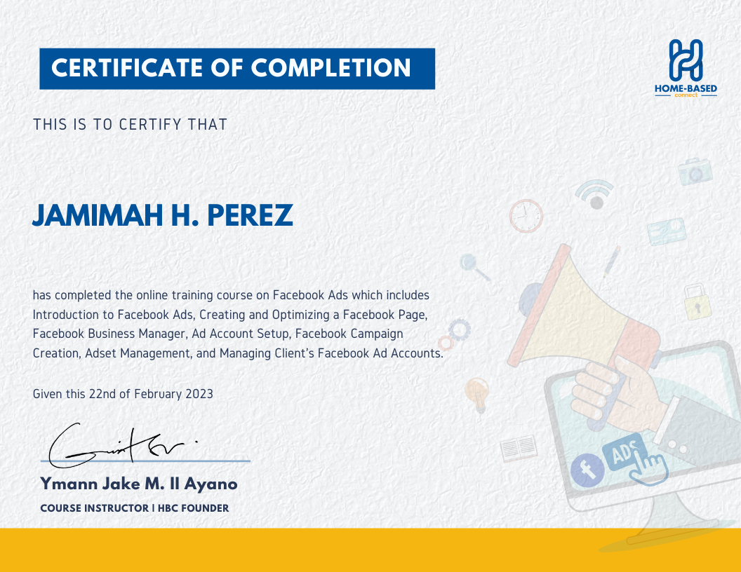 FB Ads Certificate