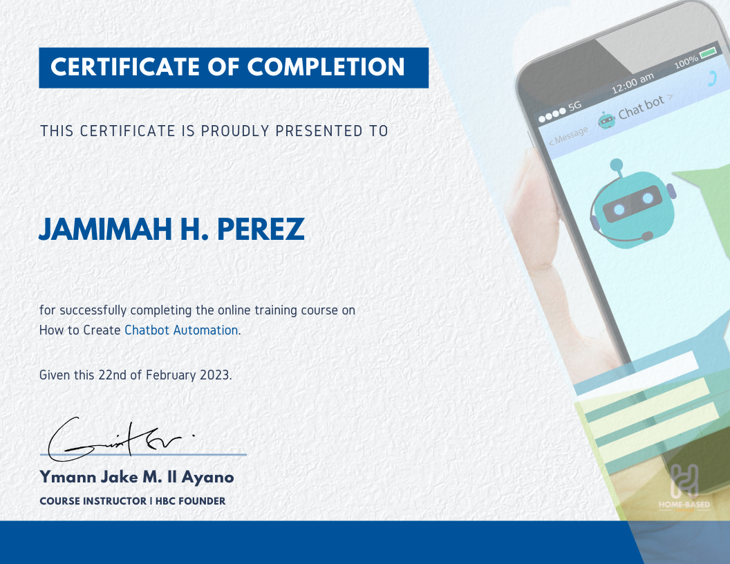 Chatbot Automation Certificate