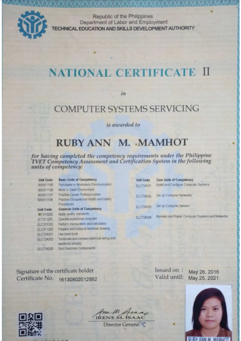 Computer Systems Servicing NCII (Mat 26, 2016)