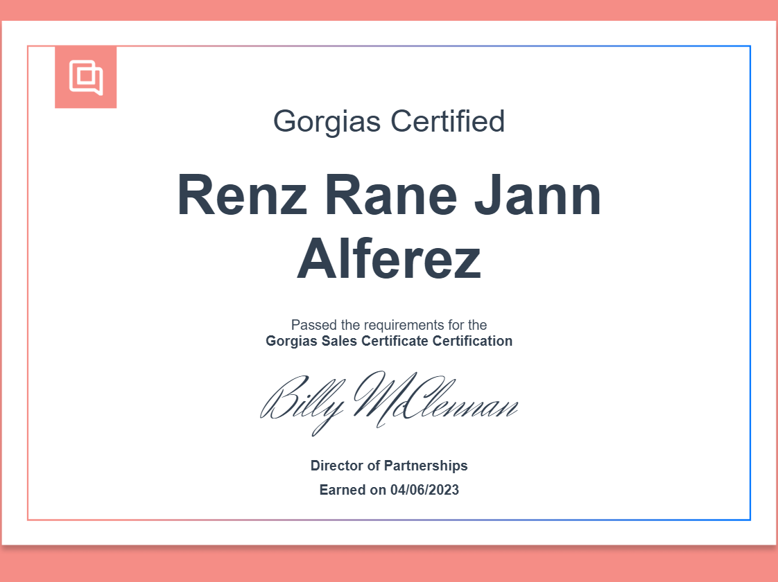 Gorgias Certified