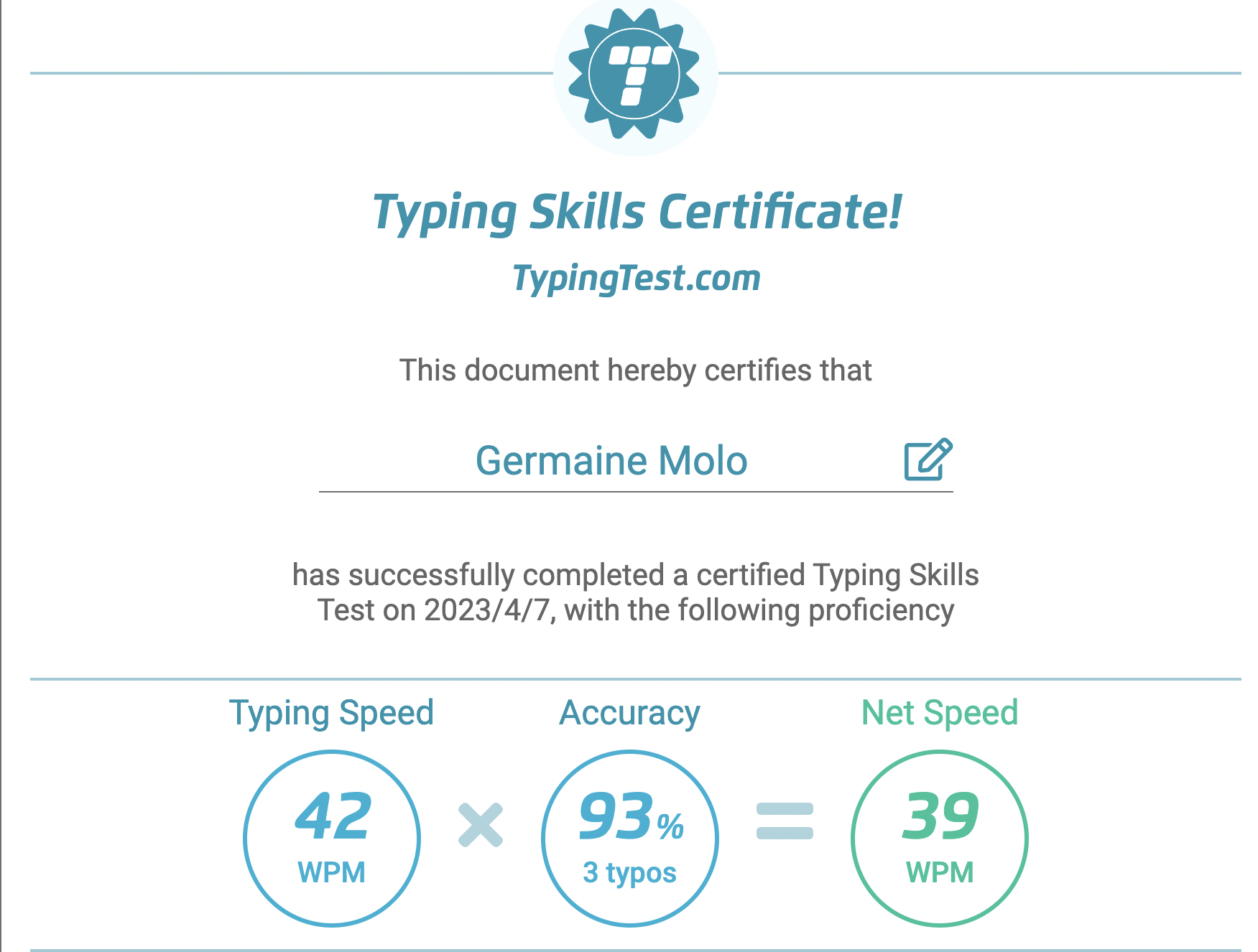 Typing test