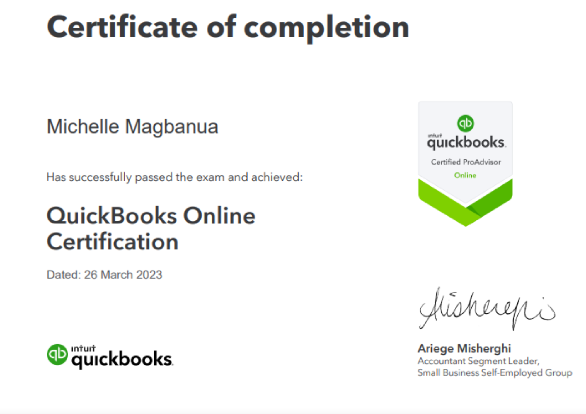 QuickBooks Online Certification