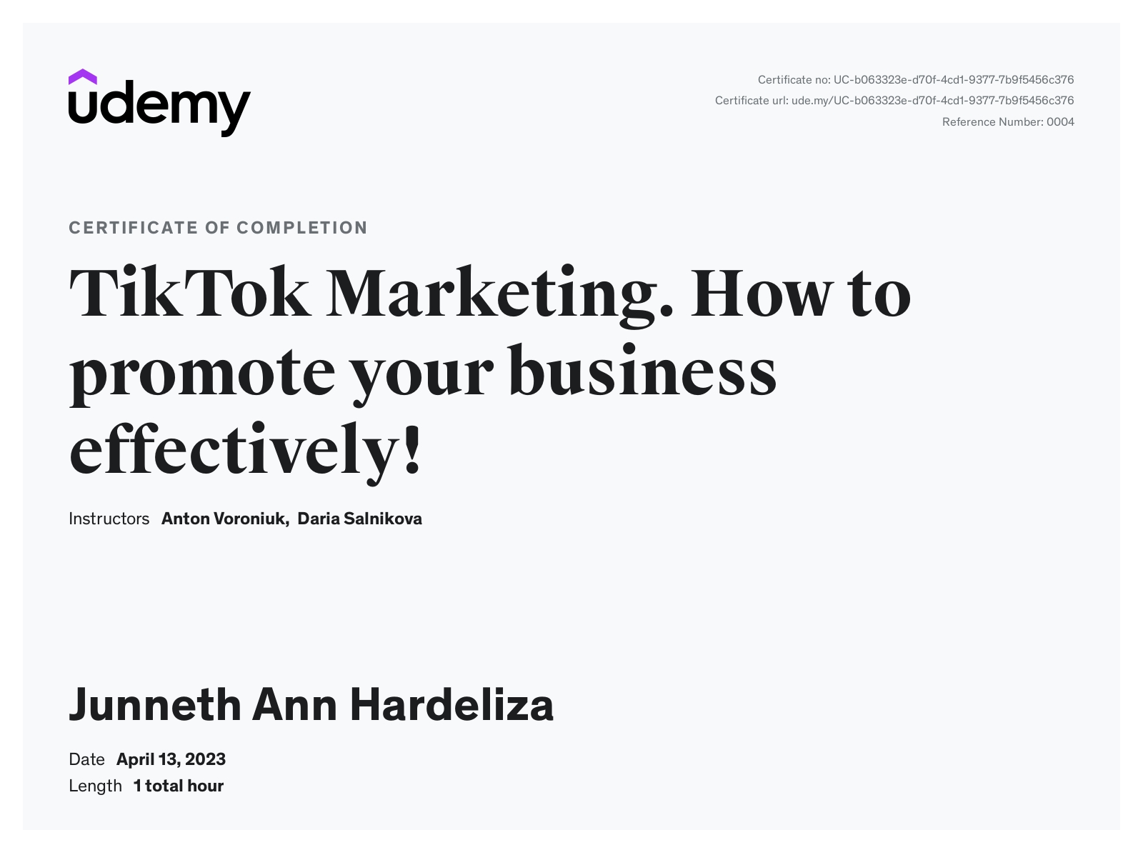 Tiktok Marketing Training-Udemy