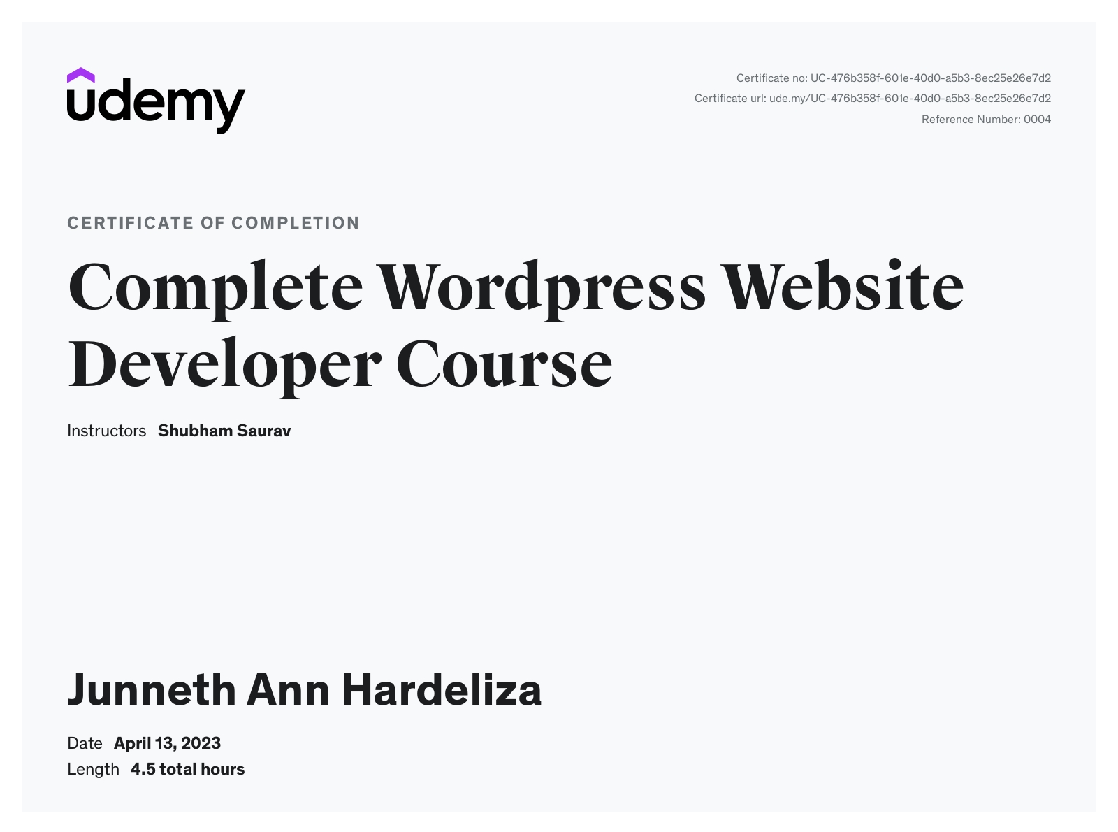 Wordpress Website Developer Course-Udemy