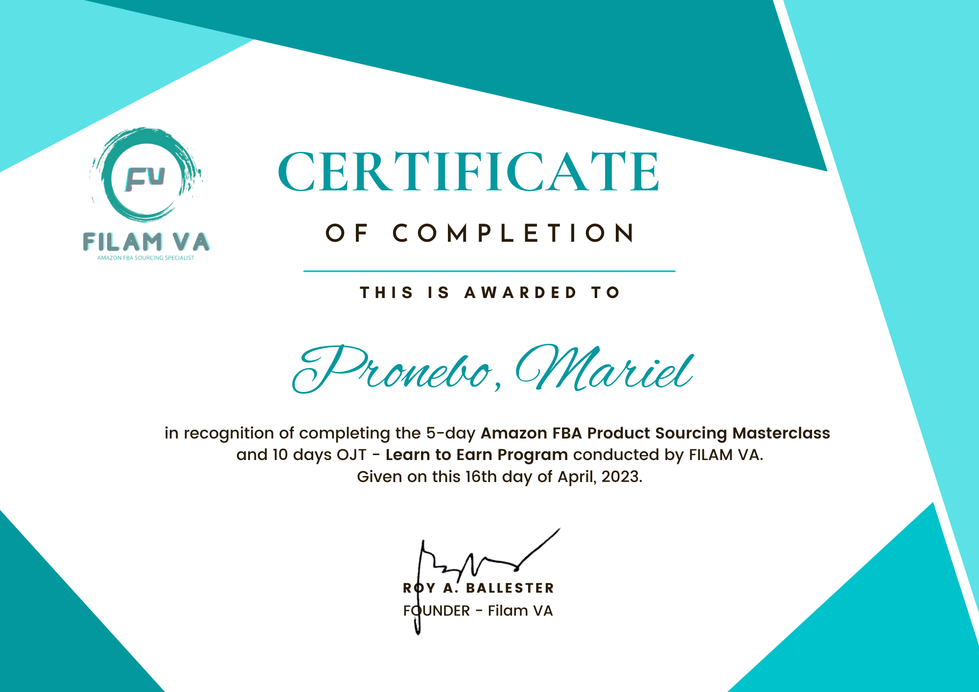 FILAM VA- Amazon FBA Product Sourcing Masterclass