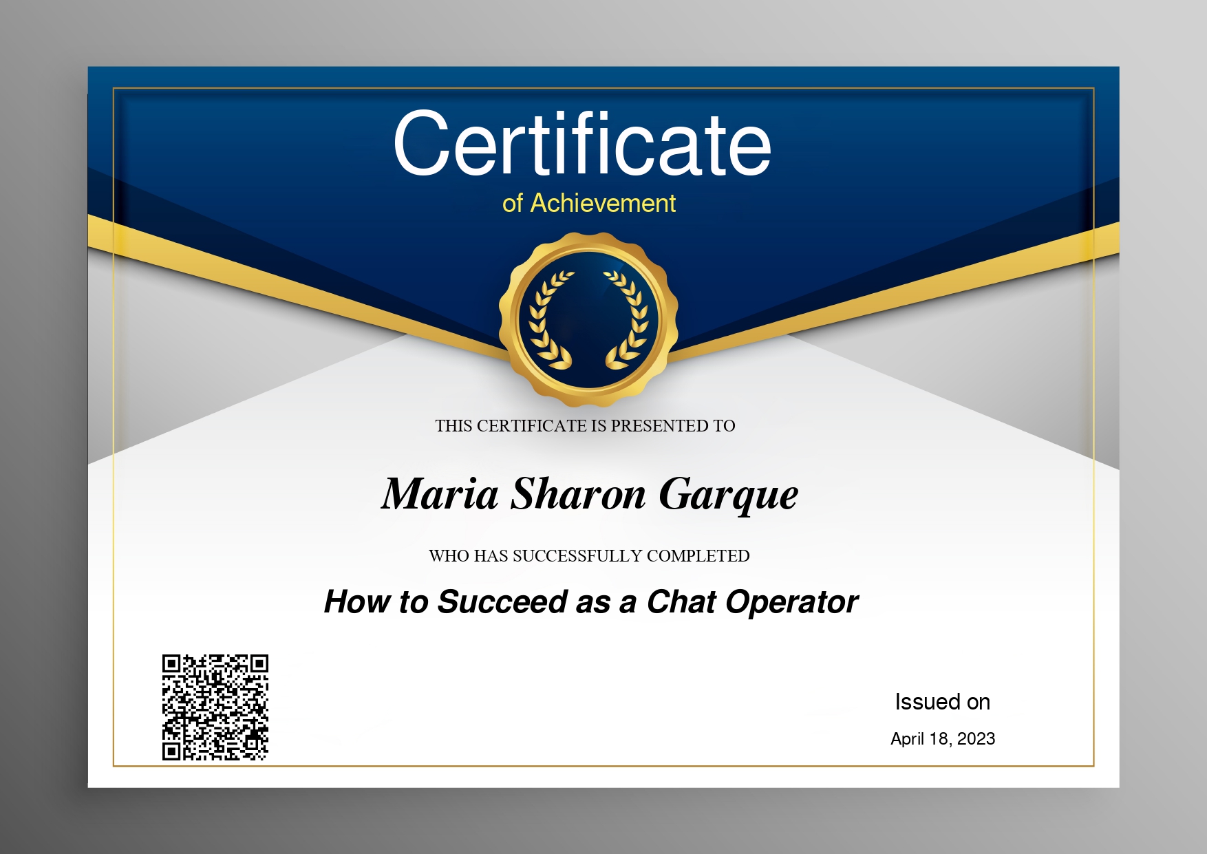 Chat Operator Certificate