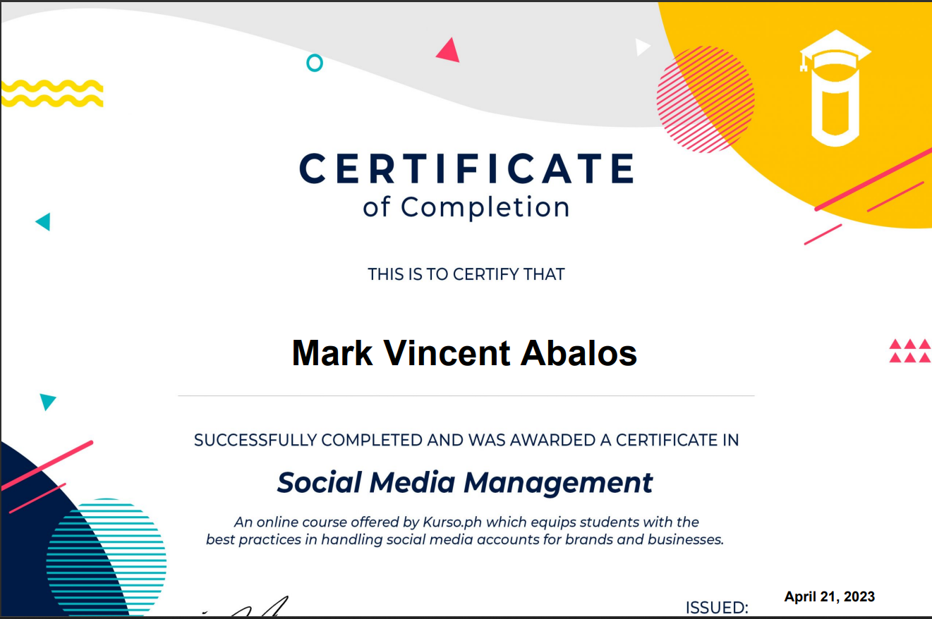 Certification of Social Media Manager