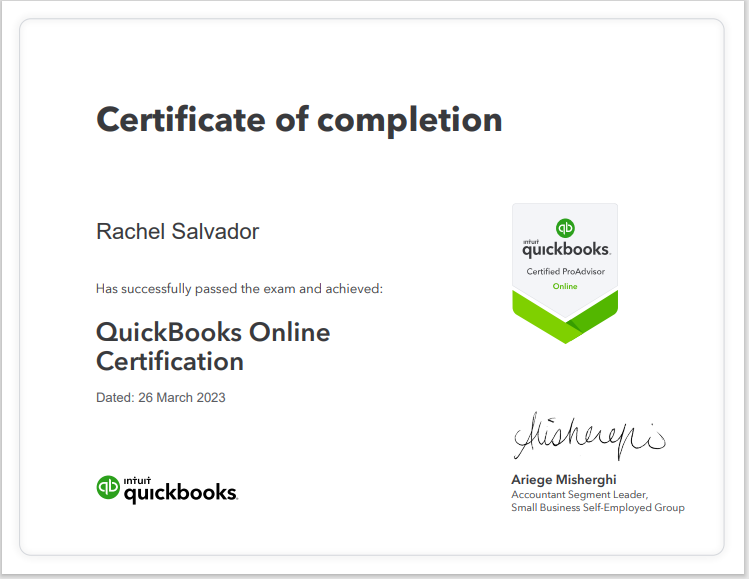 Quickbooks Online Certification