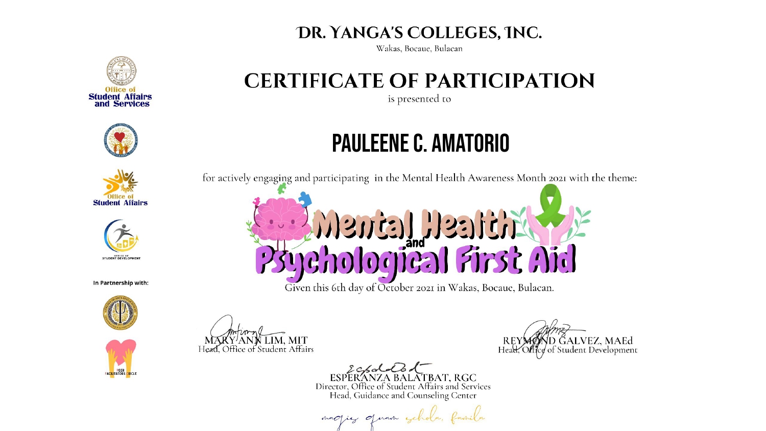 Mental Health and Psychological First Aid