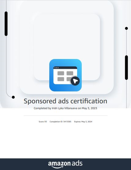 Sponsored ads Certification