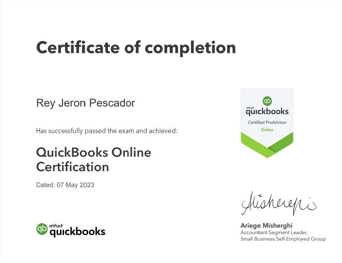 QuickBooks Online ProAdvisor Certification