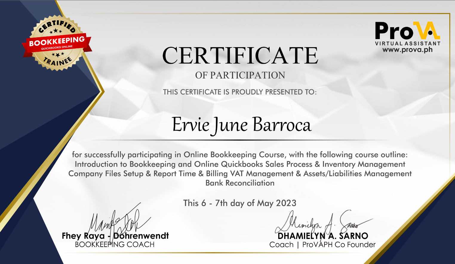 Online Bookkeeping Course