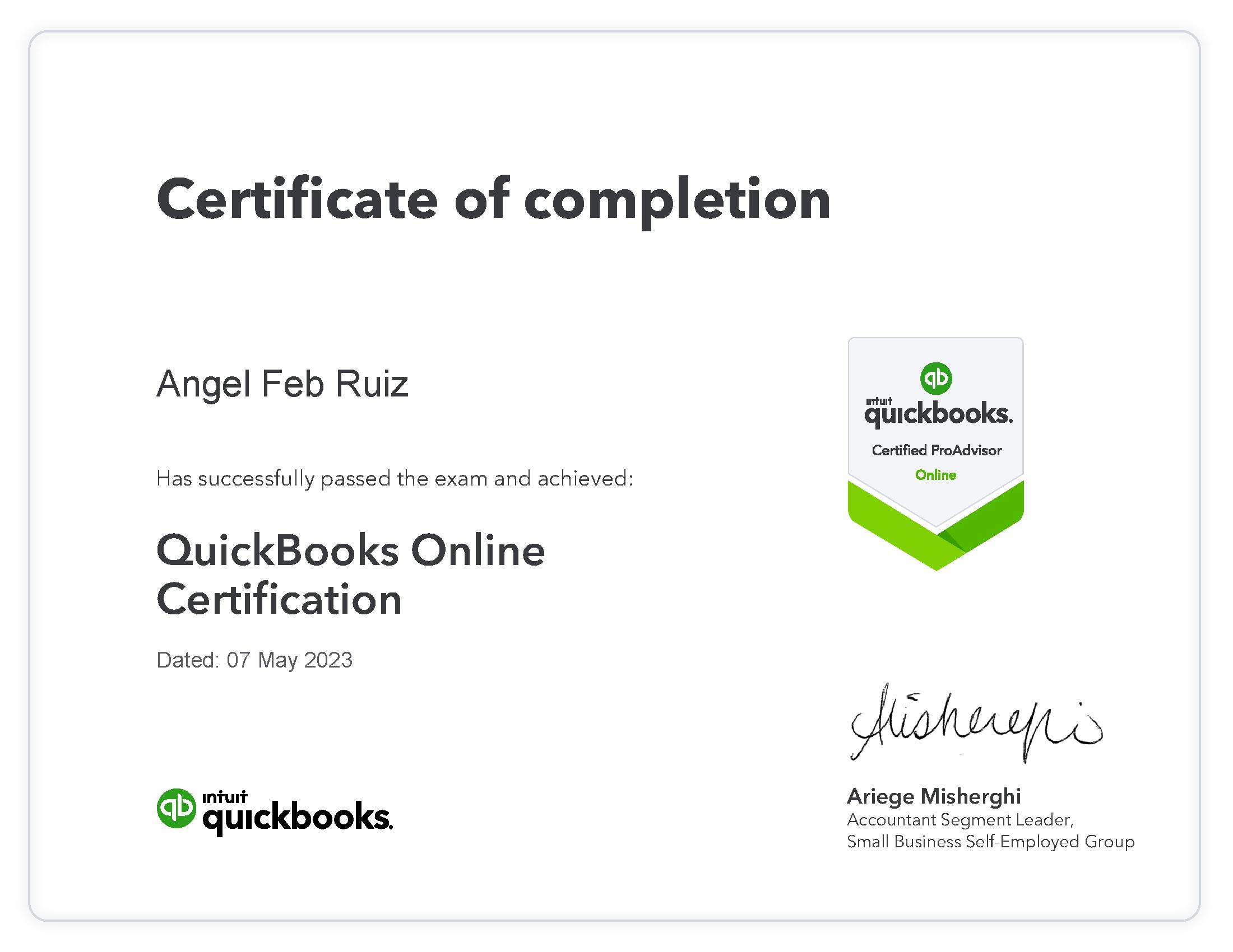 Quickbooks Online Certification