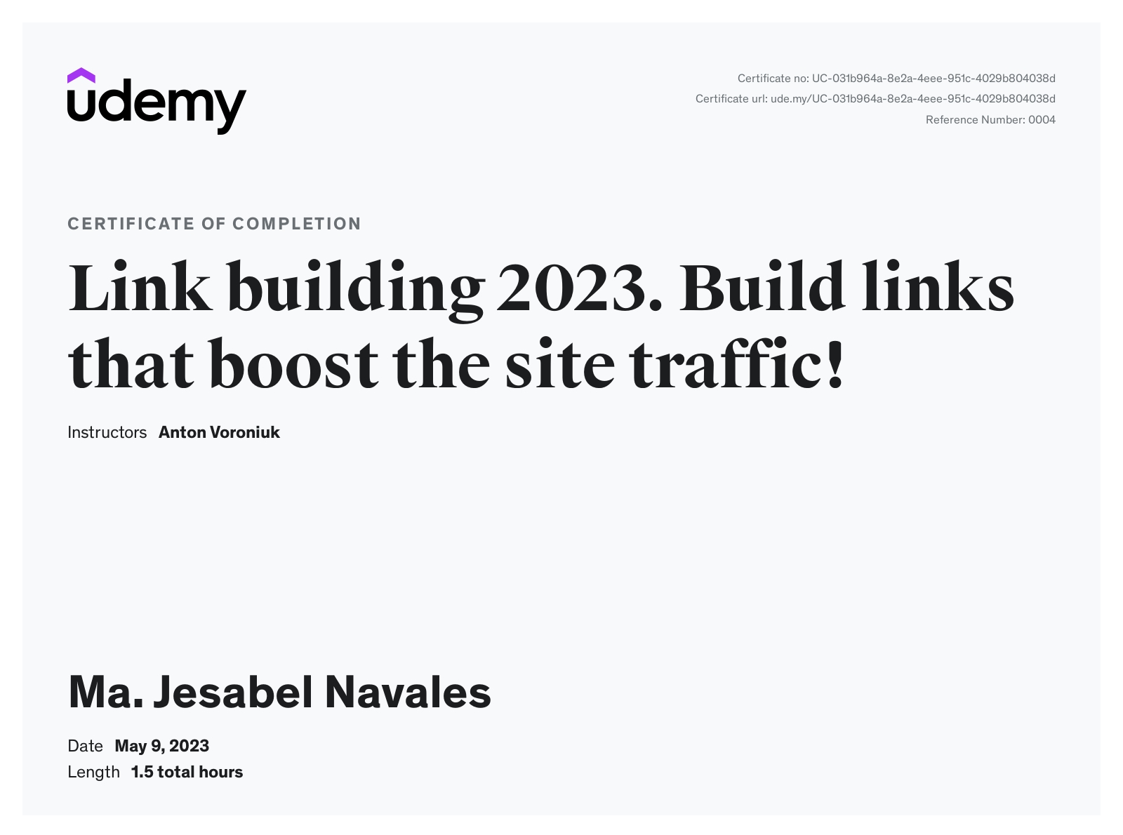 Link Building - Udemy