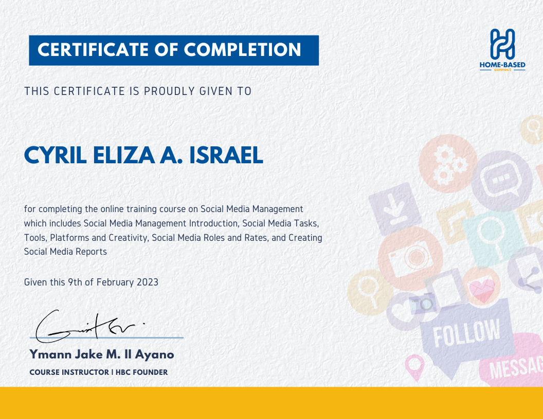 SMM Certificate