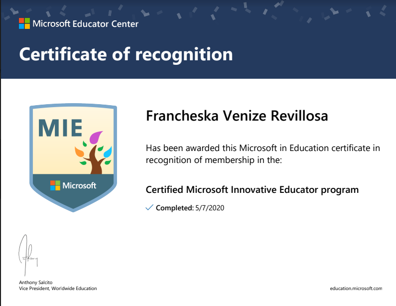 Certified Microsoft Innovative Educator Program