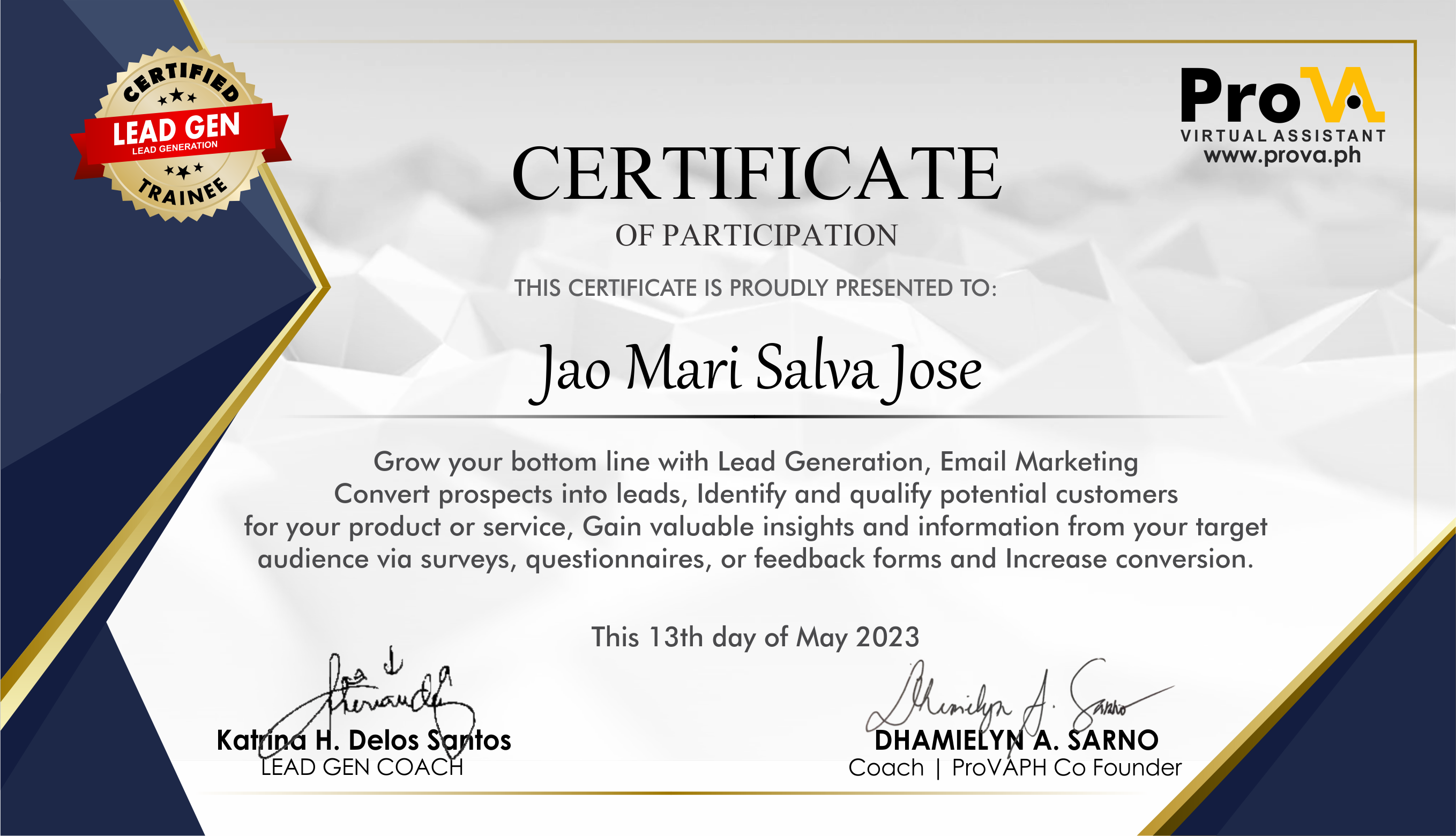 Lead Generation Specialist Certificate