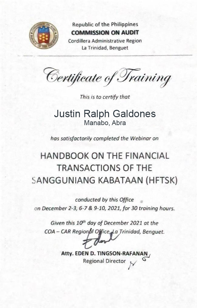 Handbook on the Financial Transactions of the Sangguniang Kabataan (HFTSK)