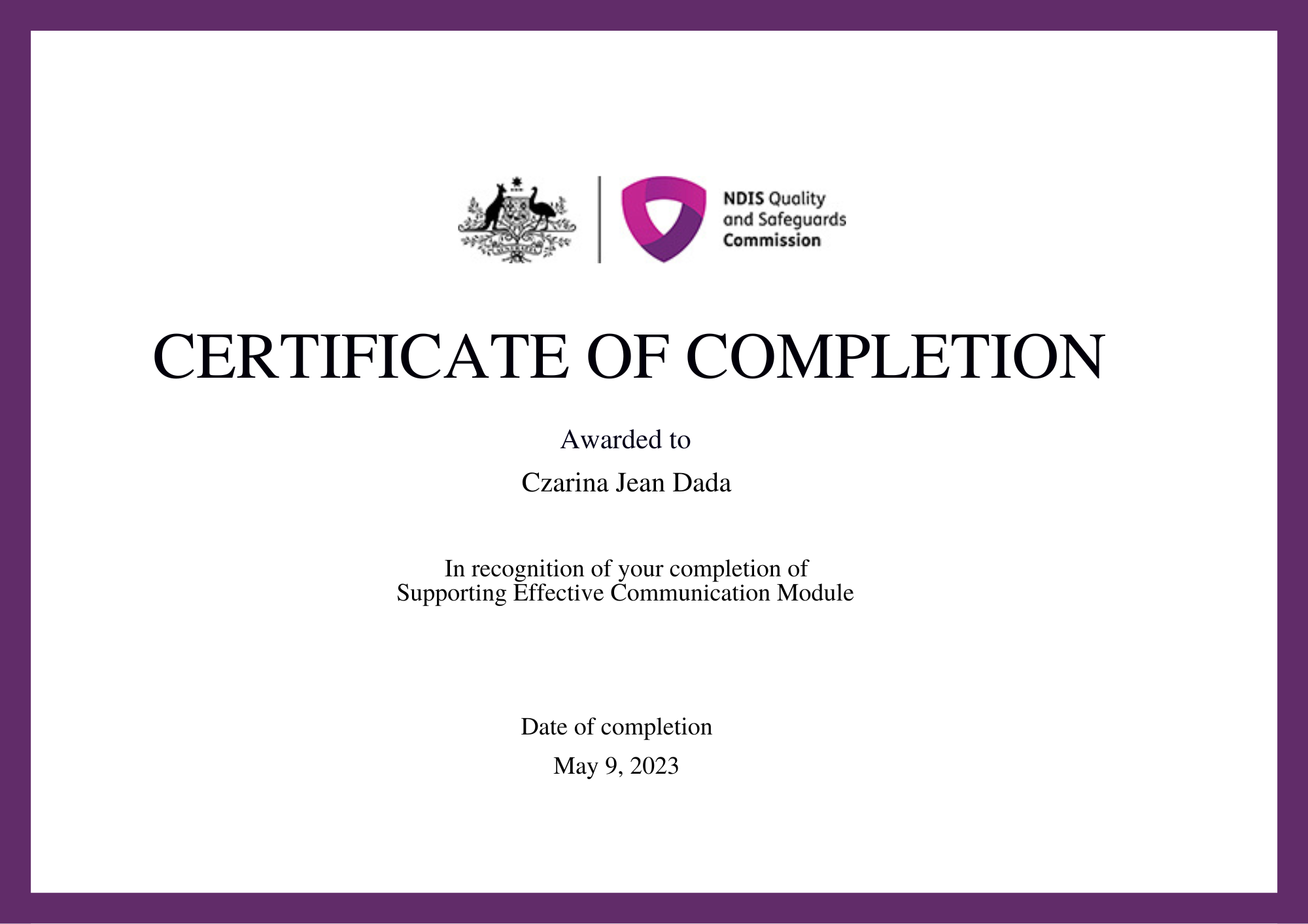 SUPPORTIVE EFFECTIVE COMMUNICATION (NDIS)