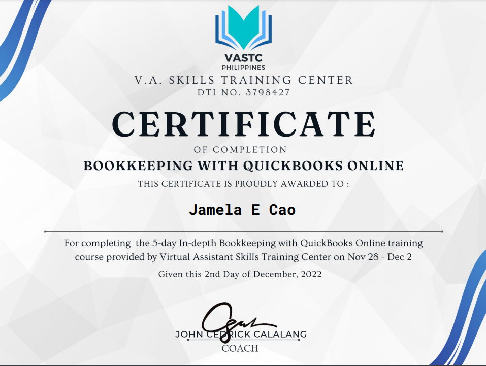 Quickbooks Certificate