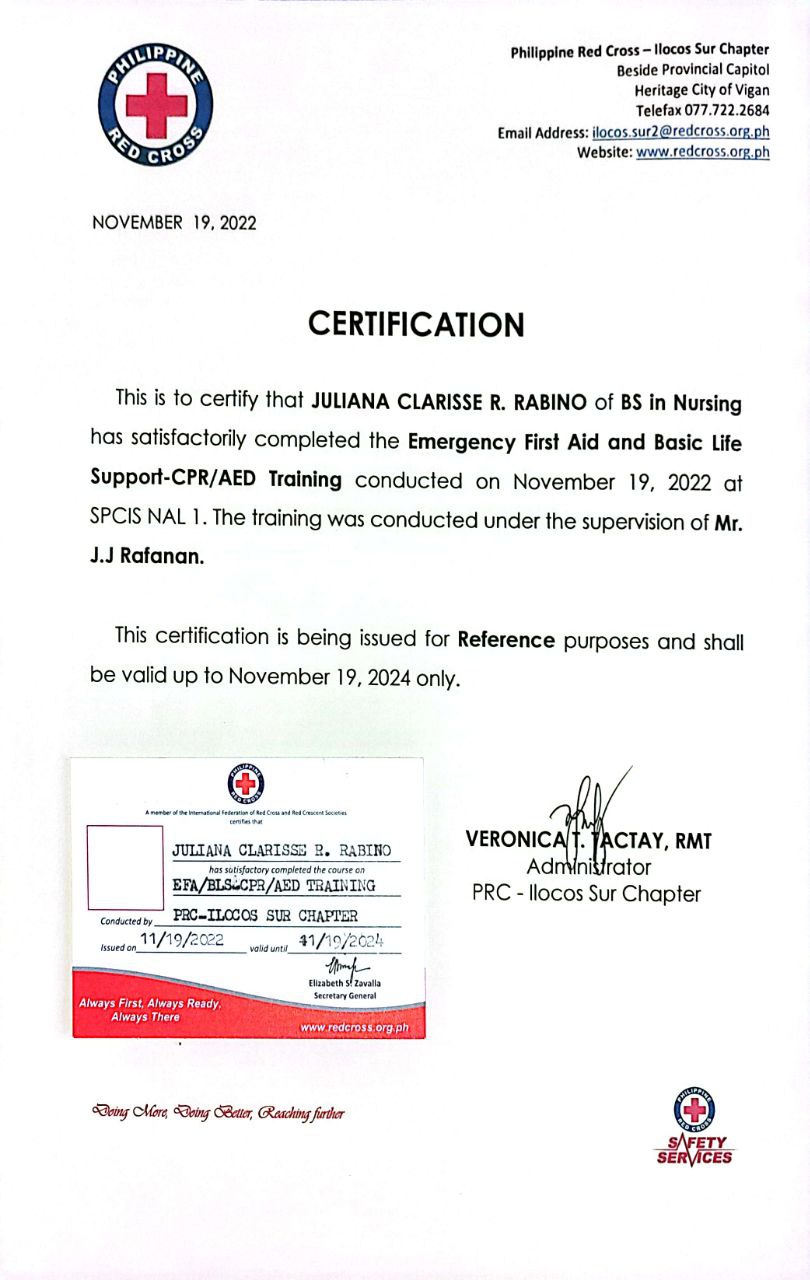 Certification for the Basic Life Support