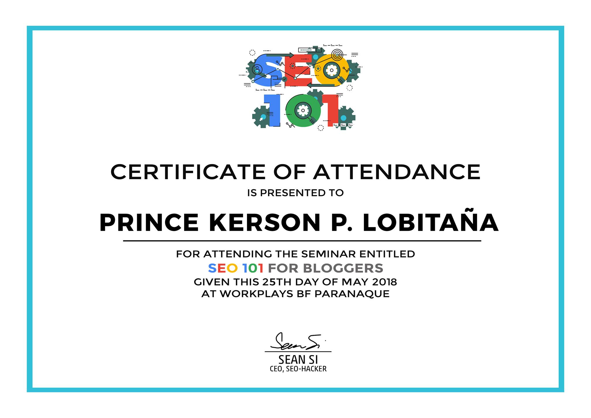 Prince Kerson Lobitana - SEO 101