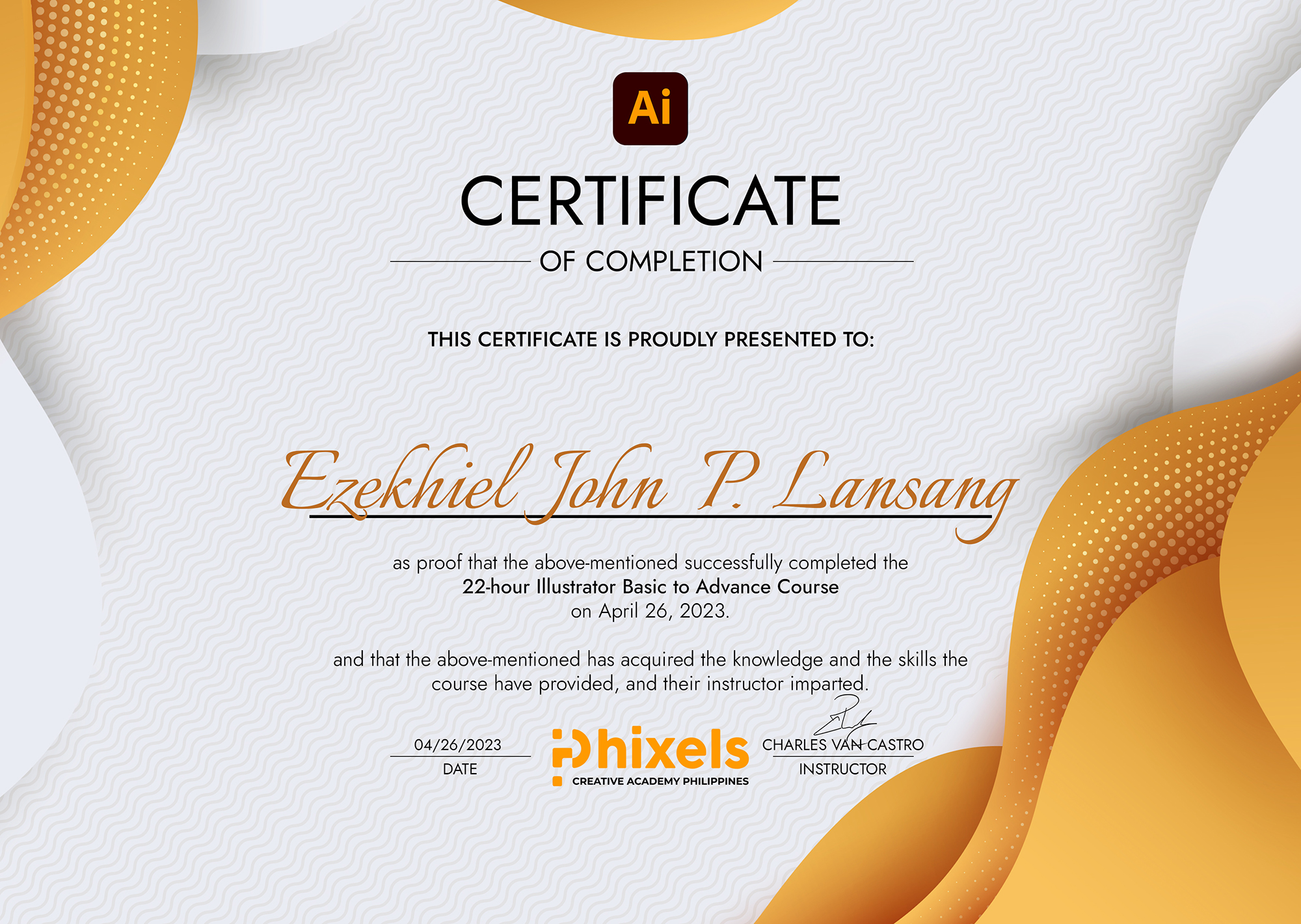 Advance Adobe Illustrator Certificate