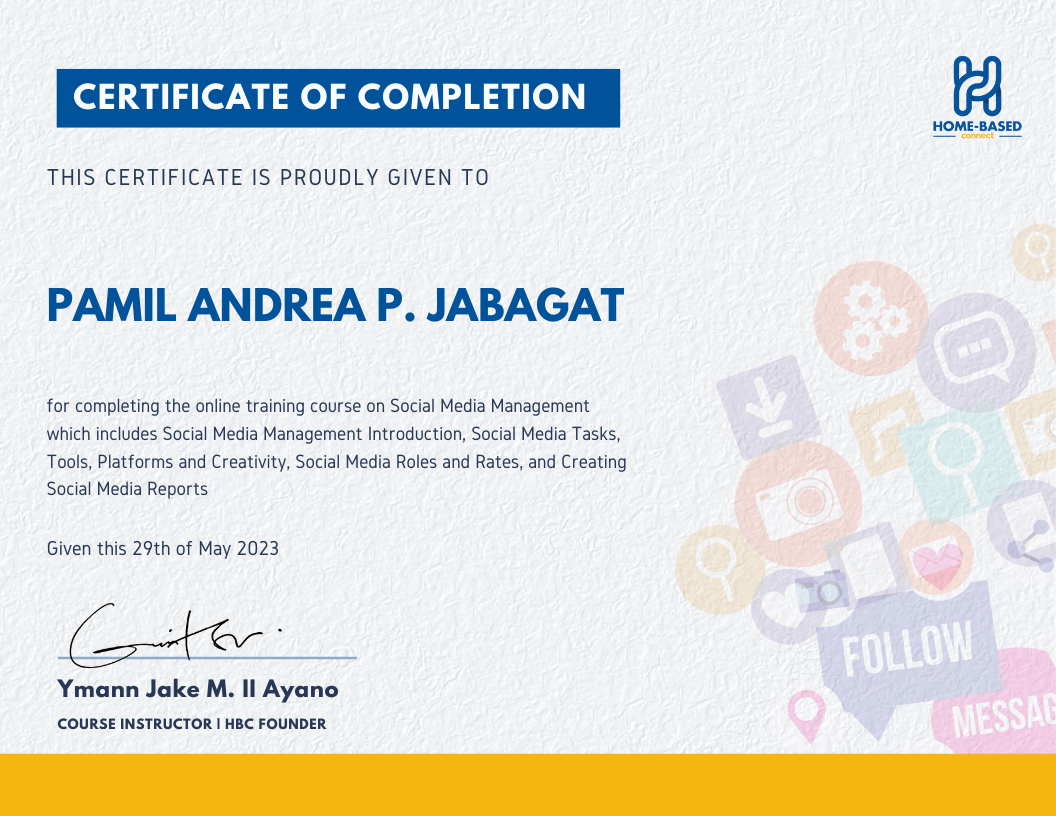 SMM Certificate