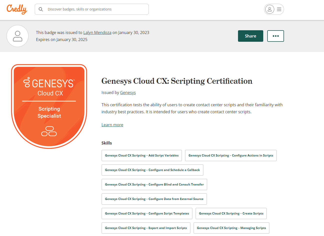 Genesys Cloud CX: Scripting Certification