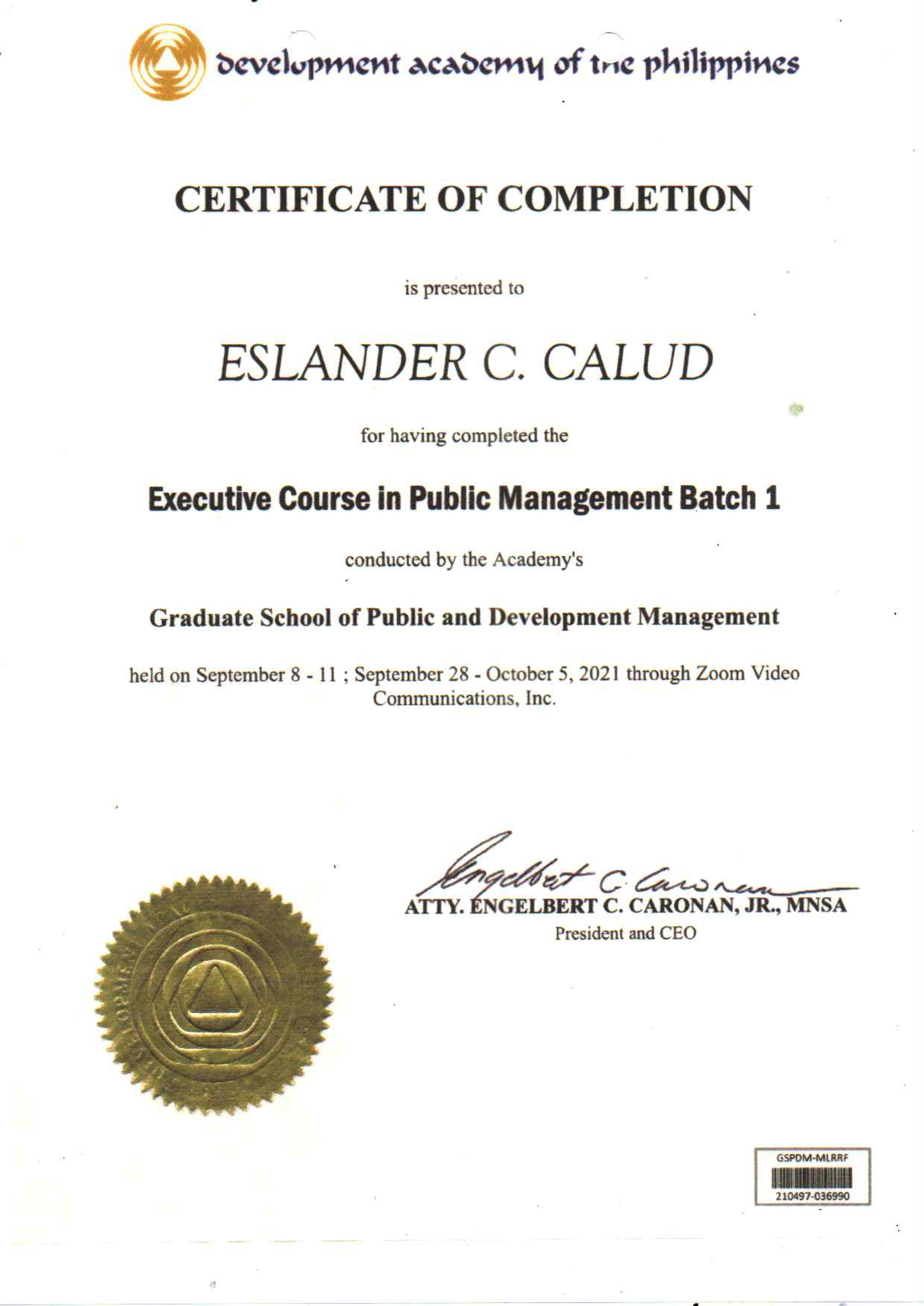 Executive Course in Public Management - Post Graduate