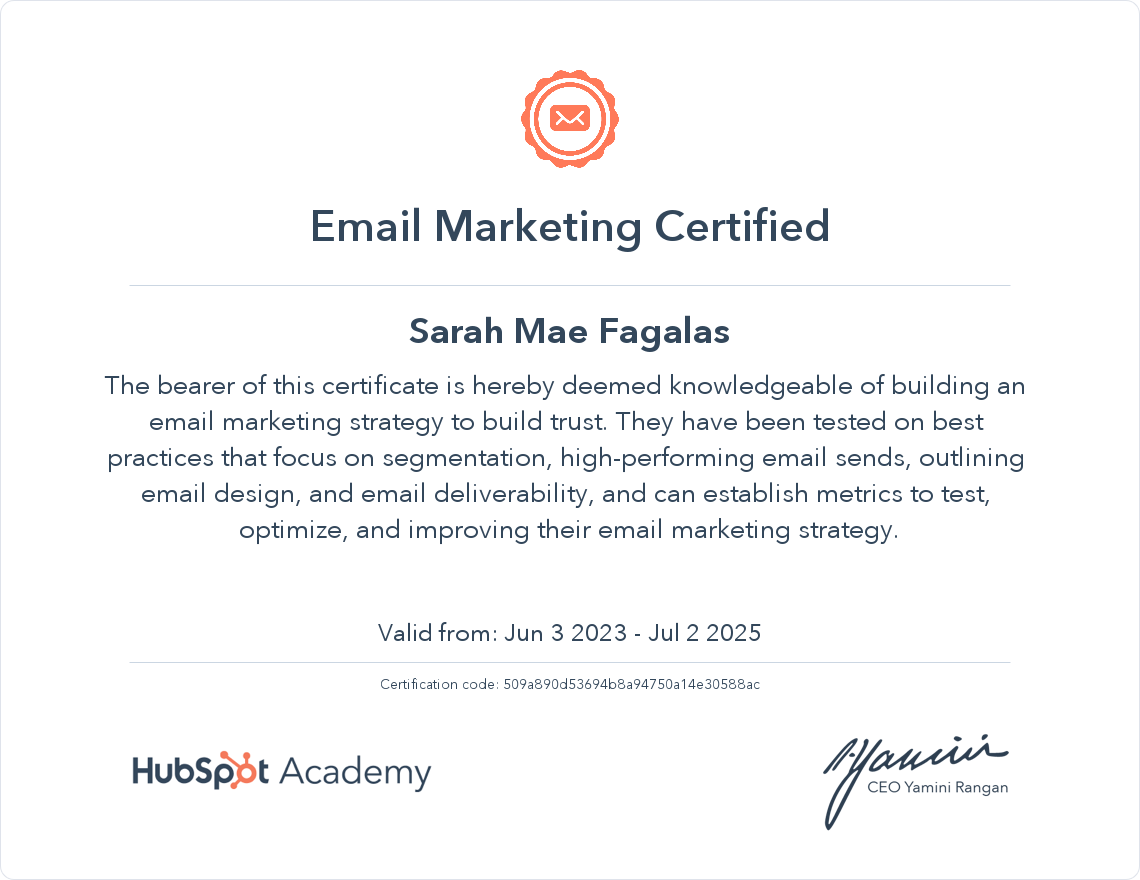 Email Marketing Certified