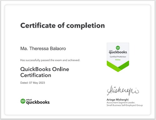 QB Certificate