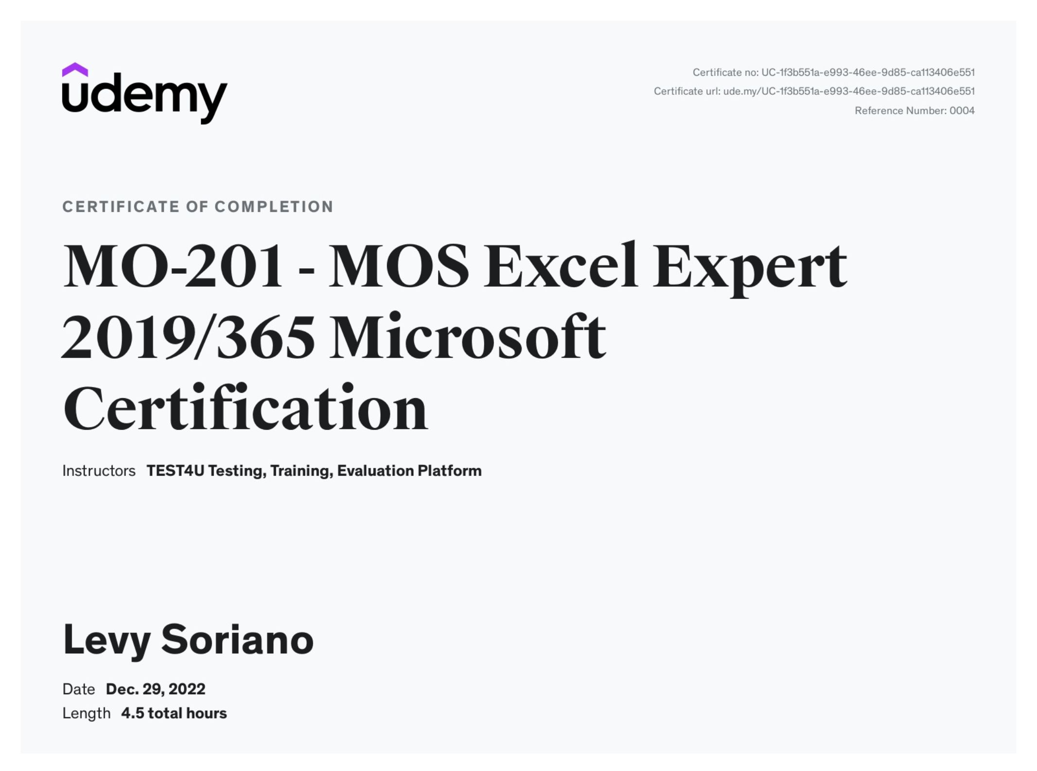 MOS Excel Expert Microsoft Certification