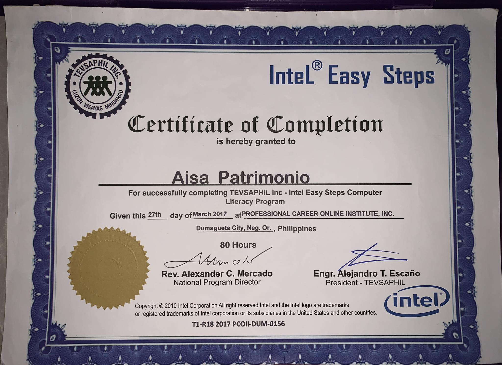 Certified Computer Literate