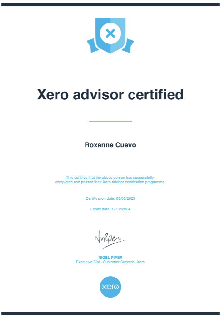 Xero Advisor Certified