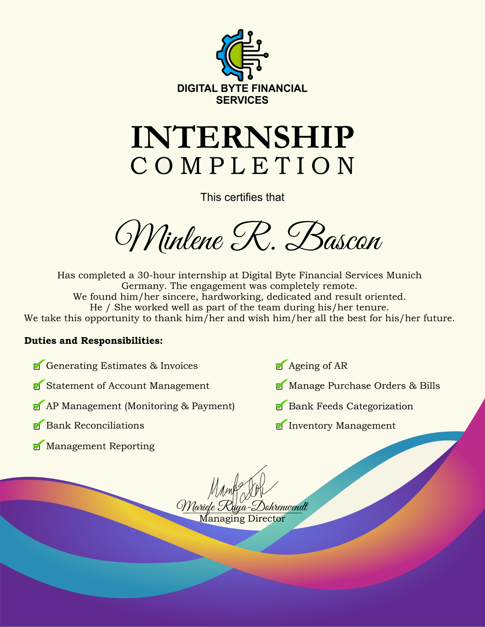 Internship for Quickbooks