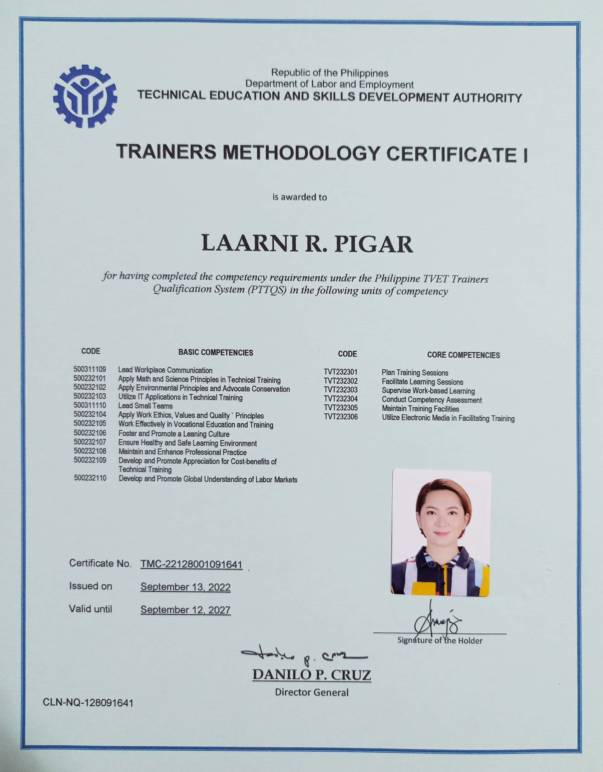 Trainers Methodology Certificate