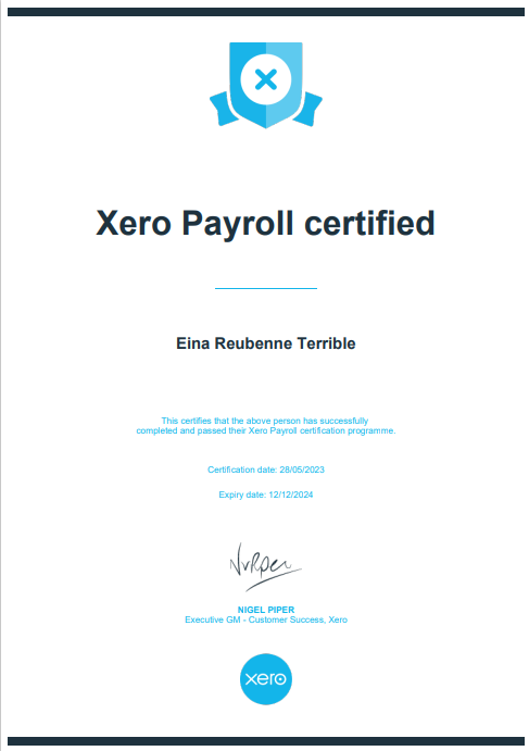 Certified Xero Payroll