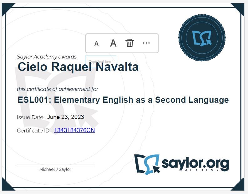 ESL Certificate