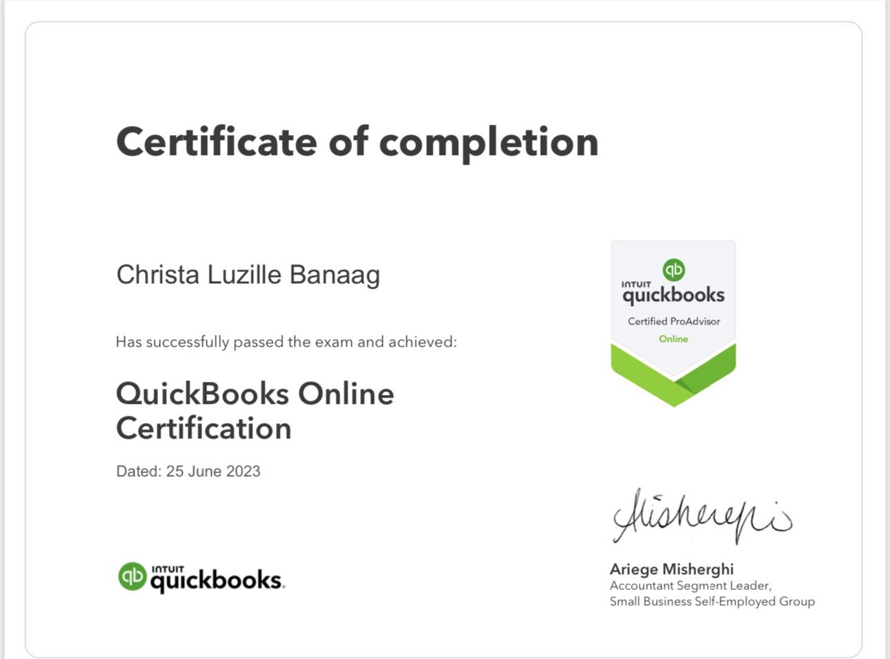 Quickbook ProAdvisor