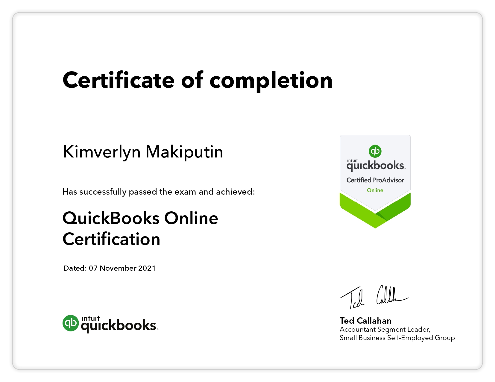 QuickBooks Online Certification