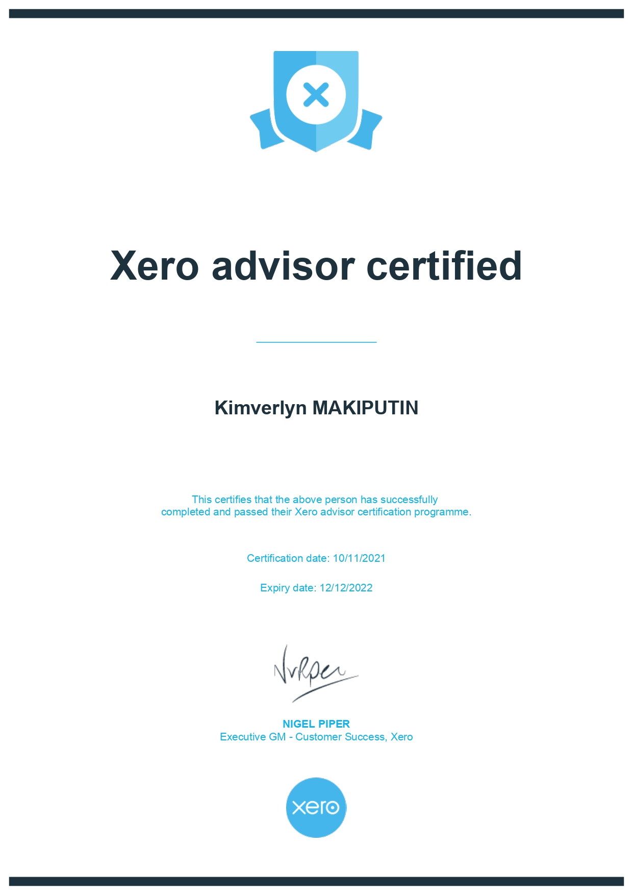 Xero Advisor Certified