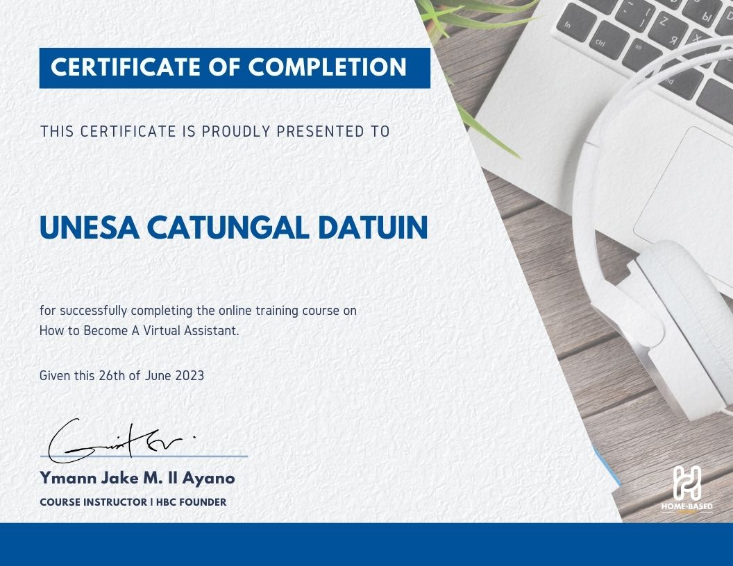 Virtual Assistant Certificate