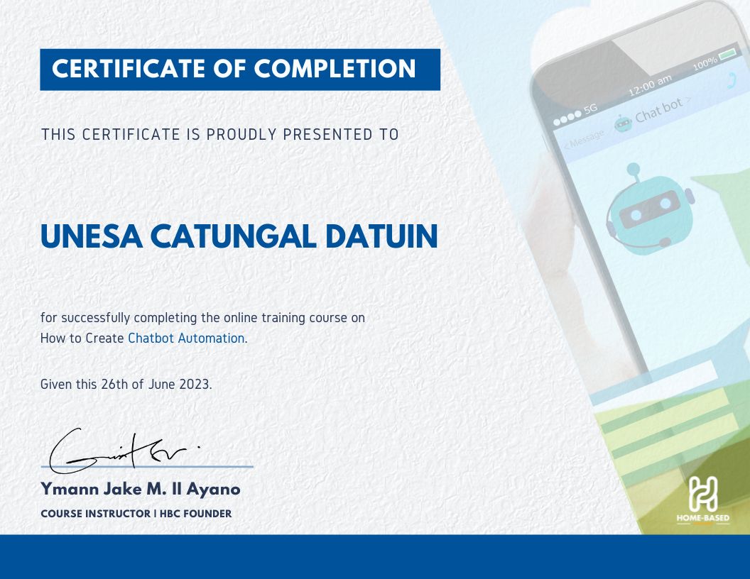 CHATBOT CERTIFICATE